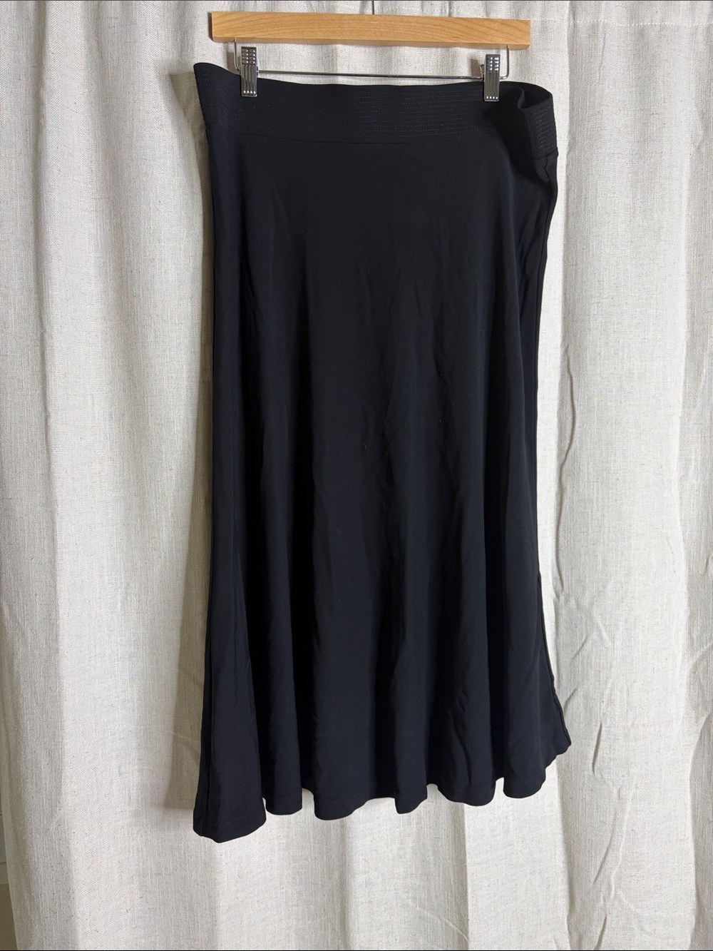 DKNYC Black A-Line Midi Skirt